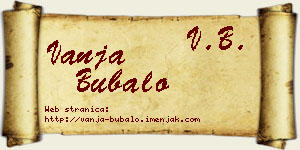 Vanja Bubalo vizit kartica